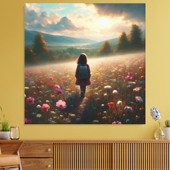 Lienzo A través de las flores - sendero aventurero (Insitu (Sala de estar))