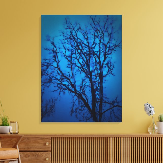 Lienzo A Través Del Vidrio, El Arbol Llorando Azul Resume (Insitu (Sala de estar))