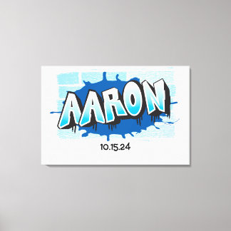 Lienzo Aaron Tu Graffiti Nombre Ladrillo Pared Rótulo A B