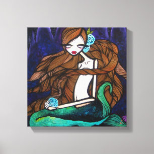 Lienzo "Abajo por el agua" envolvió la lona, 12" X12 "