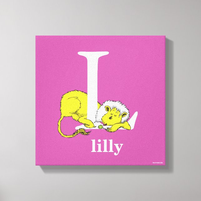 Lienzo ABC del Dr. Seuss: Letra L - Blanco | Añadir su no (Anverso)