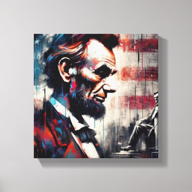 LIENZO ABE LINCOLN 16º PRESIDENTE 3 DE LOS ESTADOS UNIDOS (Anverso)