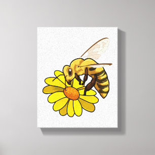 Lienzo Abeja con flores