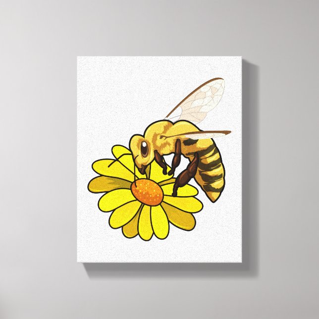 Lienzo Abeja con flores (Anverso)