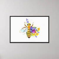 Abeja de flor con plantas silvestres