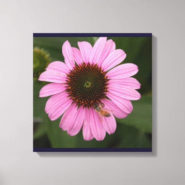 Lienzo Abeja de miel en la flor del jardín (Anverso)