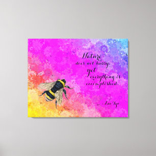 Lienzo Abeja Torpe Colores Arcoíris de Margaritas -Cita d
