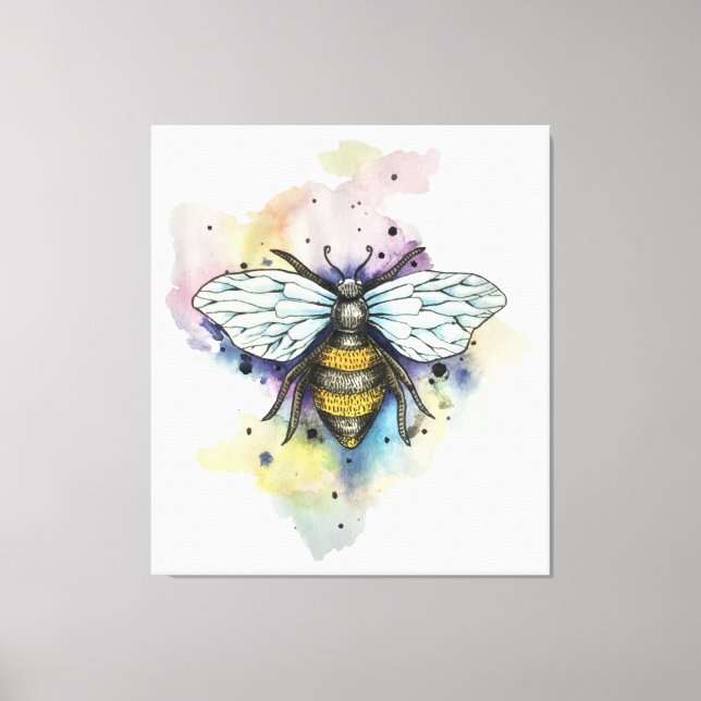 Lienzo Abeja Y Lavado De Arcoiris (Anverso)