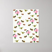Abejas y abejorros y flores de fruta