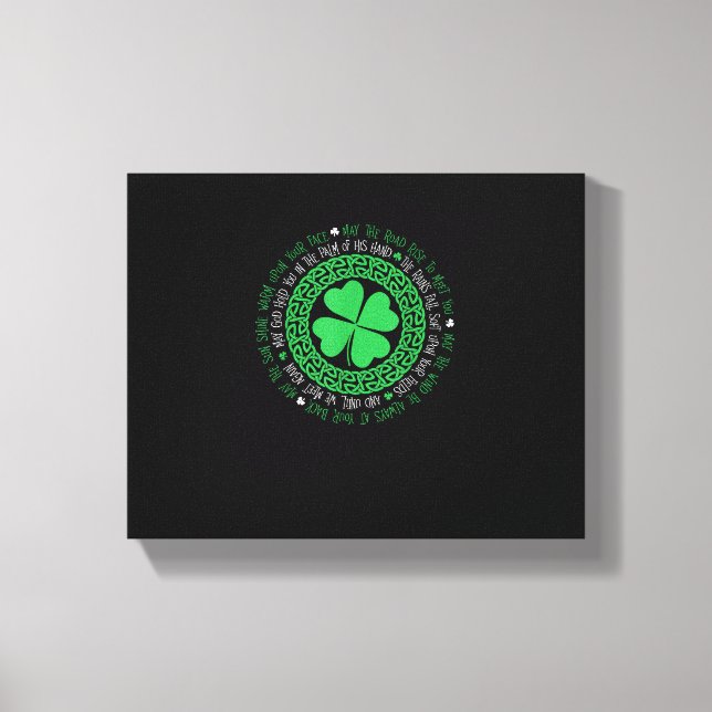 Lienzo Abendecimiento Irlandés Knot Celtic 4 Leaf Clover  (Anverso)