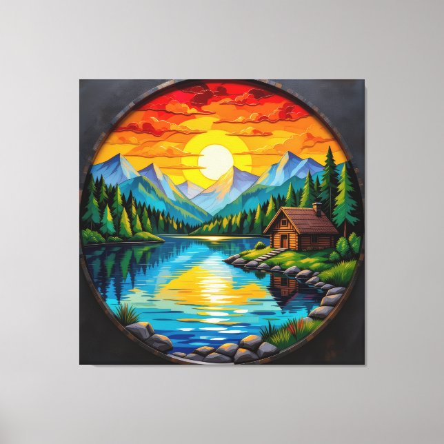 Lienzo Abendruhe am See (Anverso)