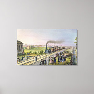 Lienzo Abertura de la primera línea ferroviaria