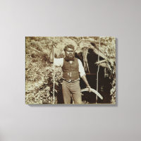 Aborigen con un boomerang, c.1860 (foto sepia)