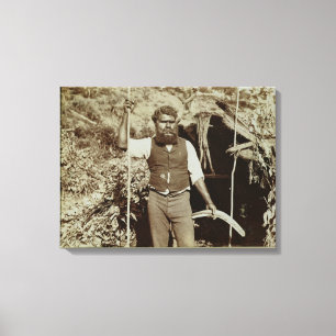 Lienzo Aborigen con un bumerán, c.1860s (foto de la