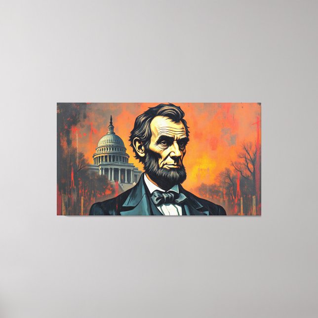 LIENZO ABRAHAM LINCOLN 16º PRESIDENTE DE EE.UU. 3 (Anverso)