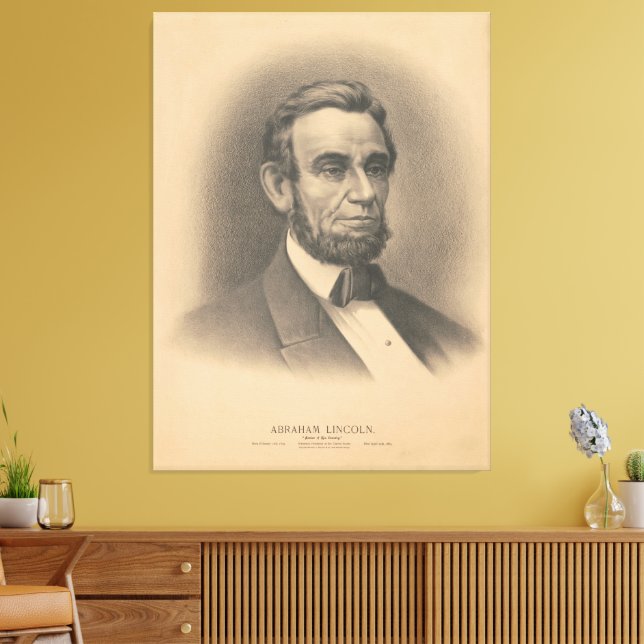 Lienzo Abraham Lincoln, 'Salvador de su país' (Insitu (Sala de estar))