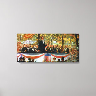 Lienzo Abraham Lincoln y Stephen A. Douglas