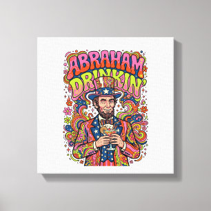 Lienzo Abraham Patriótico Bebiendo Retro