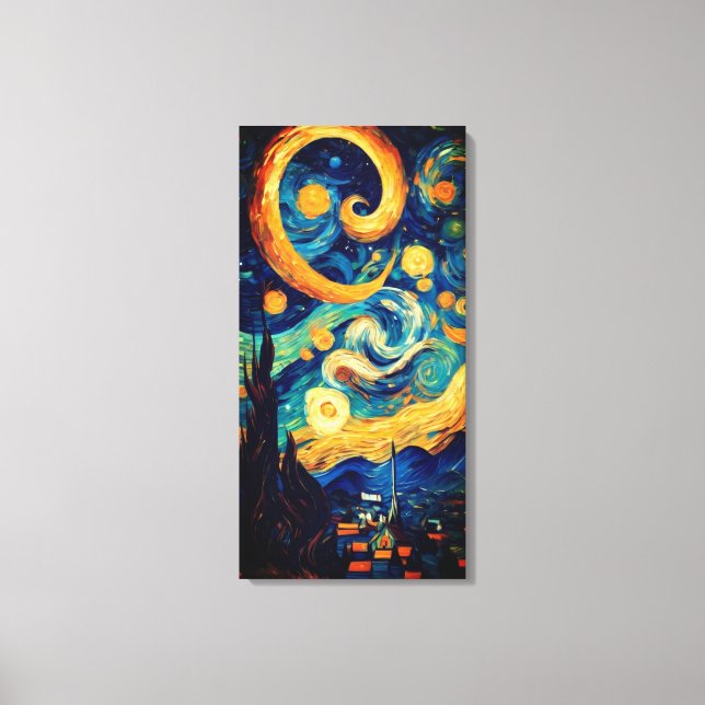 Lienzo Abraza la pintura al óleo cósmico en el campo (Anverso)