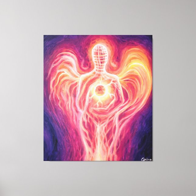 Lienzo Abrazando el sol interno (Anverso)