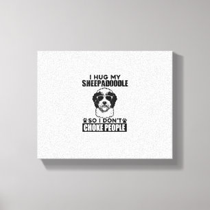 Lienzo Abrazo a mi Sheepadoodle Para No Ahogar A La Gente