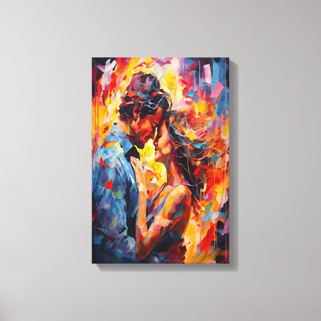 Lienzo Abrazo Romántico Expresionismo Abstracto  (Anverso)