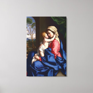 Lienzo Abrazo Virgen y Niño por Sassoferrato