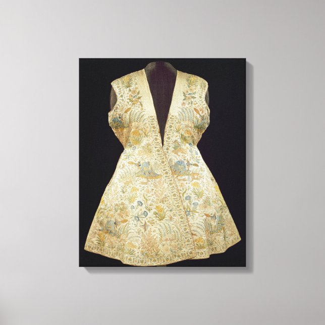 Lienzo Abrigo de caza de satén bordado con seda en (Anverso)