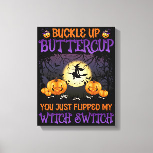 Lienzo Abróchate Mariposa Halloween Bruja Interruptor