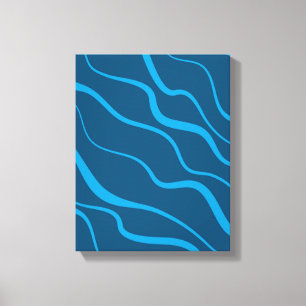 Lienzo Absorción de ondas azules, simples, modernas y fre