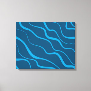 Lienzo Absorción de ondas azules, simples, modernas y fre