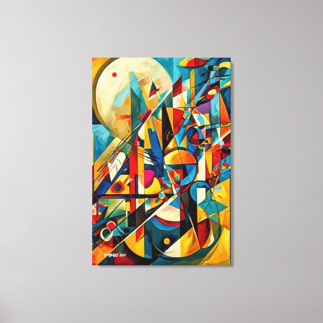 Lienzo ABSTR_24-027, geométrico, cubismo (Anverso)