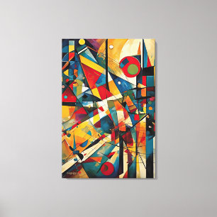 Lienzo ABSTR_24-033, geométrico, cubismo