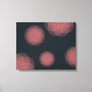 Lienzo abstracción de flor rosa, geométrica, fresca y mod