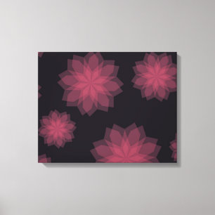 Lienzo abstracción de flores rosadas, frescas, modernas