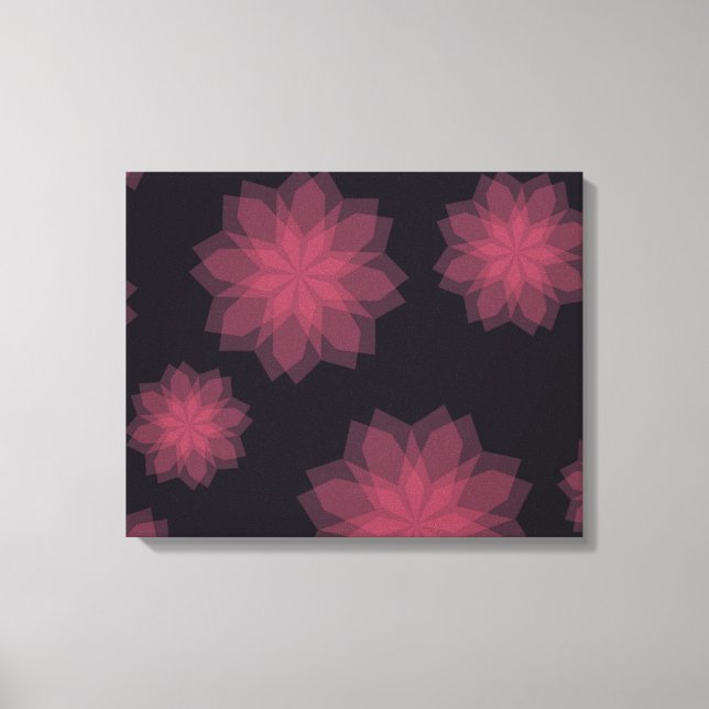 Lienzo abstracción de flores rosadas, frescas, modernas (Anverso)
