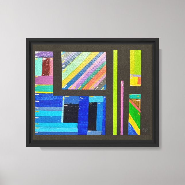 Lienzo Abstracción Geométrica De Colores  (Anverso)