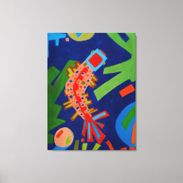 Lienzo abstracción, pescado, carpa, cubismo,