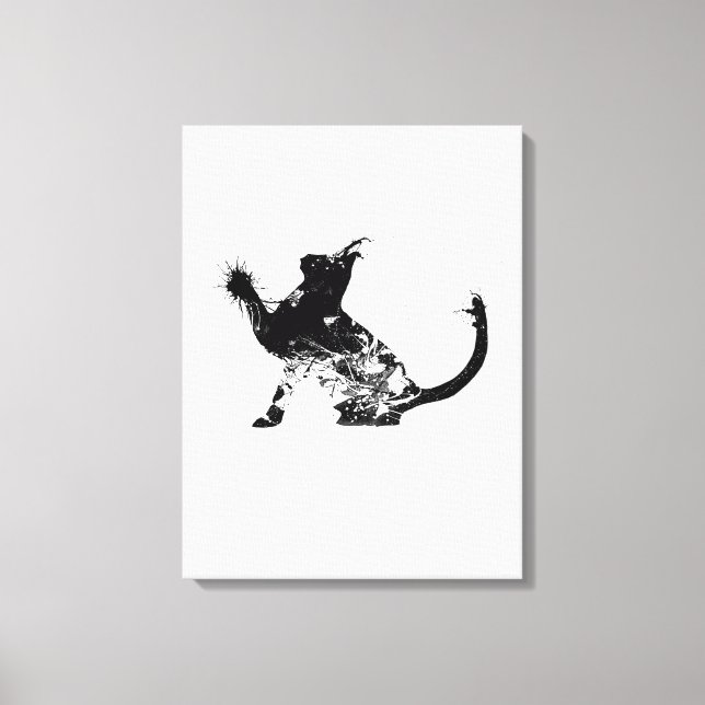 Lienzo Abstract Cat is touching something (Anverso)