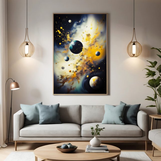 Lienzo Abstract Cosmos: Planets in Dance (Subido por el creador)