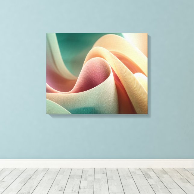 Lienzo Abstract Drapery with Pastel Gradient Flow (Insitu (piso de madera))