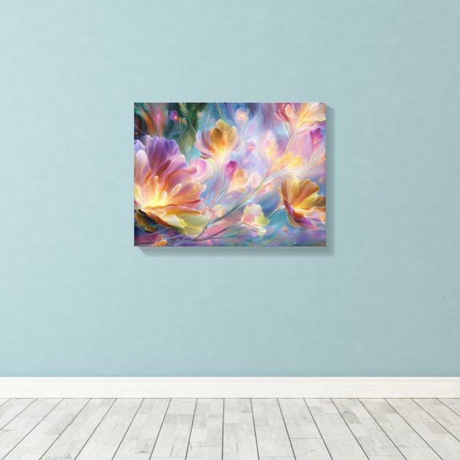 Lienzo Abstract dreamy floral garden  (Insitu (piso de madera))