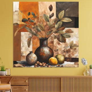 Lienzo Abstract Earthy Still Life - Terracotta & Olive 