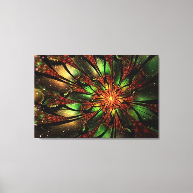 Lienzo Abstract fractal flower design.  (Anverso)