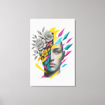 Abstract Geometric Face | Modern Wall Art