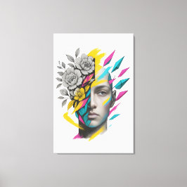 Lienzo Abstract Geometric Face | Modern Wall Art