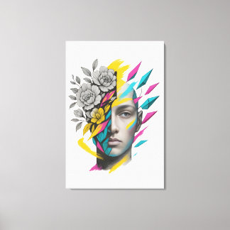 Lienzo Abstract Geometric Face | Modern Wall Art
