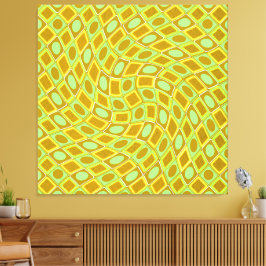 Lienzo Abstract geometric swirl retro lime pattern