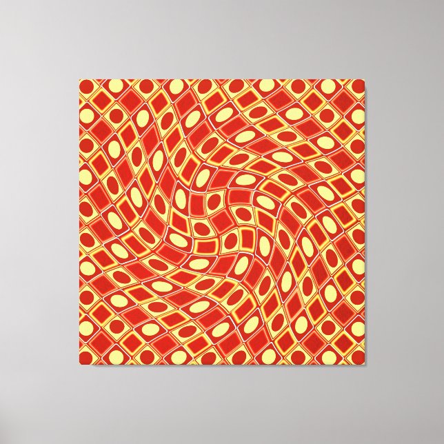 Lienzo Abstract geometric swirl retro pattern in red  (Anverso)
