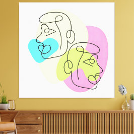 Lienzo Abstract Line Colorful Twaces Faces